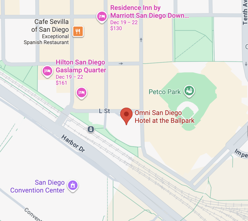 Map to Omni San Diego